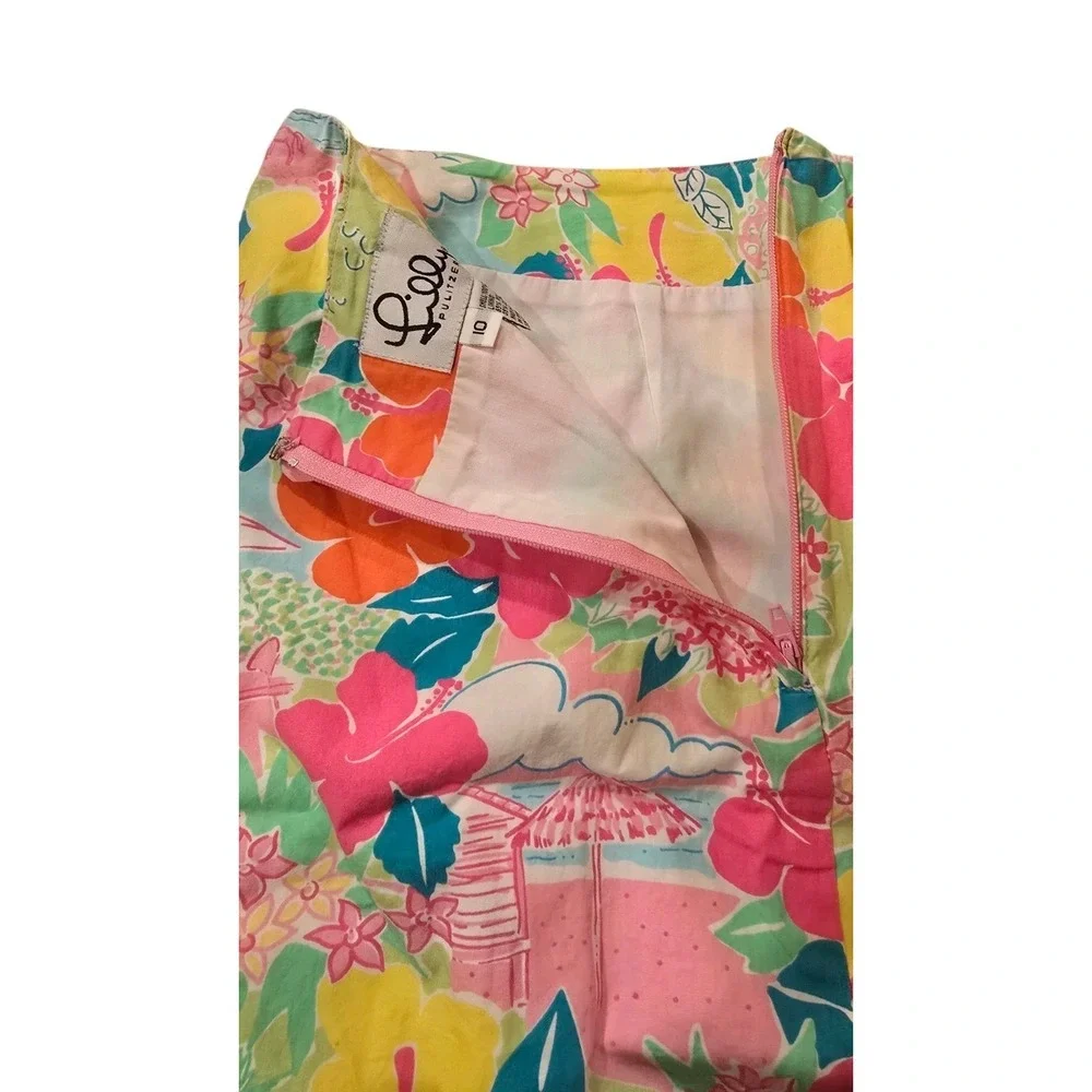 Lilly Pulitzer Lined Skirt‎ Women  Tropical Floral Print Preppy Y2K Skirt SZ 10